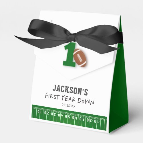 First Year Down Football 1st Birthday Party Favor Boxes