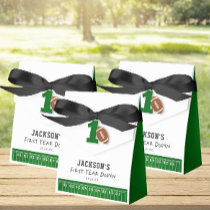 First Year Down Football 1st Birthday Party Favor Boxes