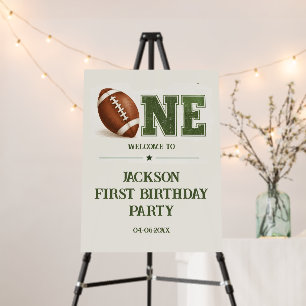 First Year Down Football 1st Birthday Party Foam Board