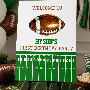 First Year Down Football 1st Birthday Party Foam Board