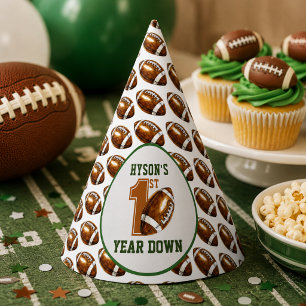 First Year Down Football 1st Birthday Party Hat