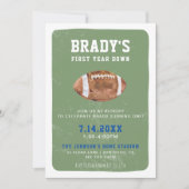 First Year Down Football | 1st Birthday Party Invitation | Zazzle