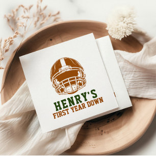 First Year Down   Football 1st Birthday Party Napkins