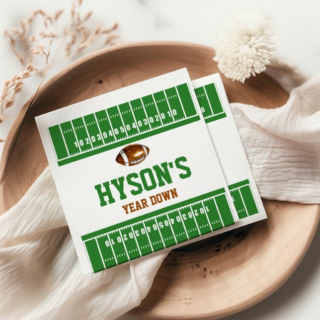 First Year Down | Football 1st Birthday Party Napkins (Creator Uploaded)