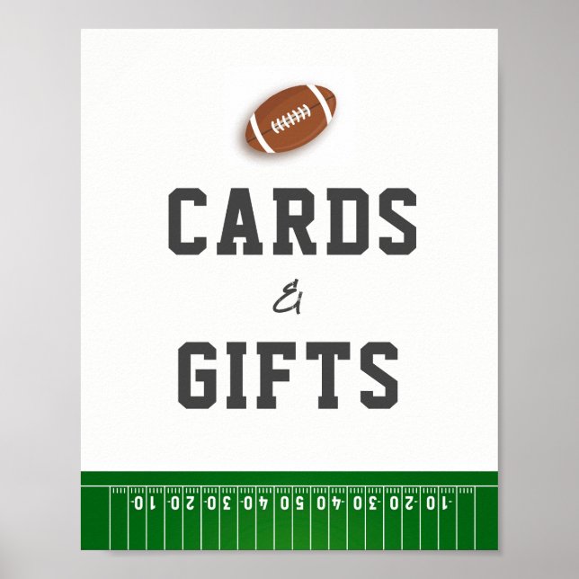 First Year Down Football Birthday Cards and Gifts Poster (Front)