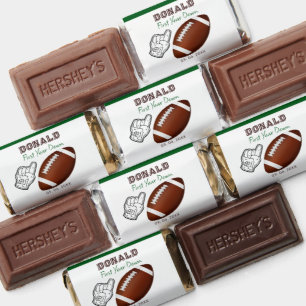 First Year Down Football Birthday  Hershey's Miniatures