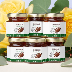 First Year Down Football Birthday  Honey Jar Favors