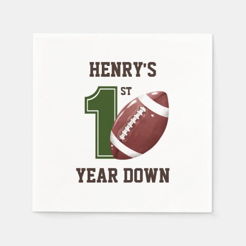 First Year Down  Football Birthday Napkins