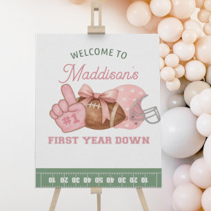 FIRST year down, Football Birthday, ONE  Foam Board