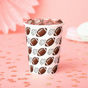 First Year Down Football Birthday Paper Cups