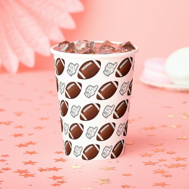 First Year Down Football Birthday  Paper Cups (Insitu)