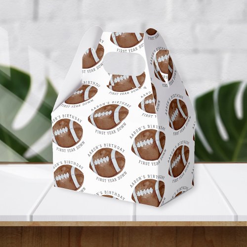 First Year Down Football Birthday Party Favor Boxes