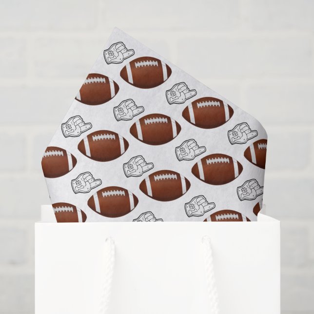 First Year Down Football Birthday  Tissue Paper (Gift Bag)