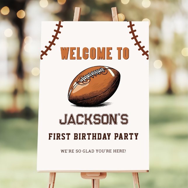 First Year Down Football Birthday Welcome Foam Board (Creator Uploaded)