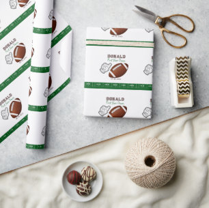 First Year Down Football Birthday  Wrapping Paper