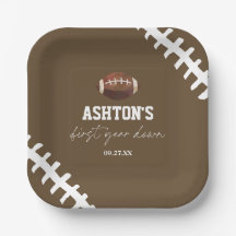First Year Down Football Brown 1st Birthday Party