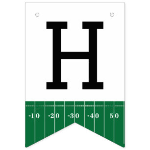 First Year Down Football Happy Birthday Banner