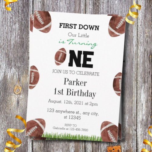 First Year Down Football Invitation