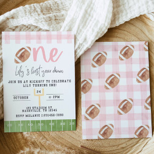 First Year Down Football Invitation, First Birthda Invitation