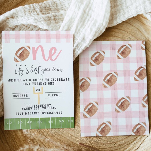 First Year Down Football Invitation, First Birthda Invitation (Creator Uploaded)