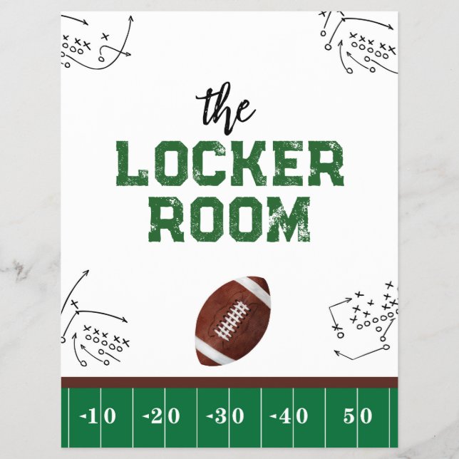 First Year Down Football Party Sign Flyer (Front)