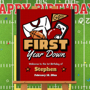 First Year Down - Football Welcome Sign