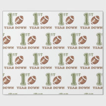 First Year Down Football Wrapping Paper