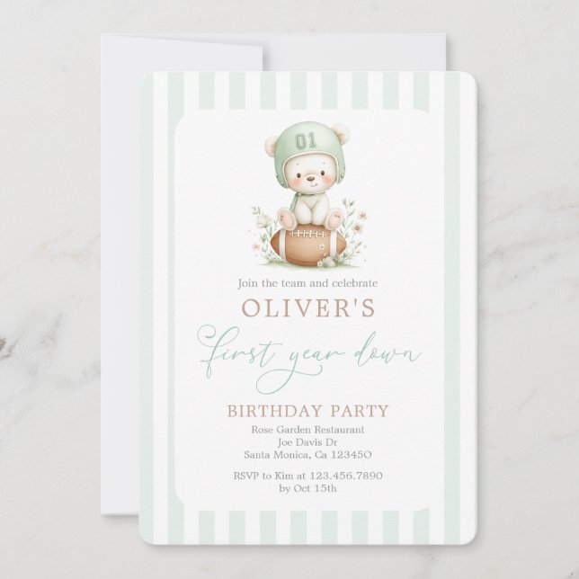 First Year Down  Invitation (Front)