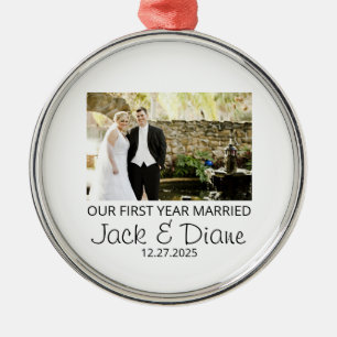First year Married Ornament - Married Photo Orname