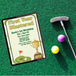 First Year Mastered, Golfing 1st Birthday Invitation