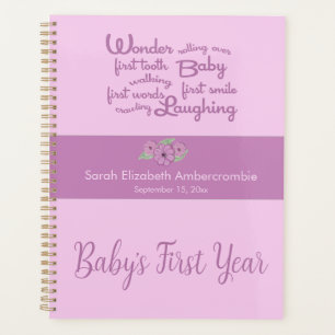 First Year Memories for Baby Girl Planner