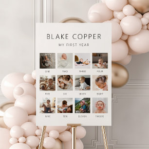 First Year Modern Birthday Photo Sign