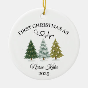First Year Nurse Ornament, New Nurse Gift, Nurse Ceramic Ornament
