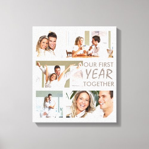 First Year Relationships Photo Collage Canvas Print