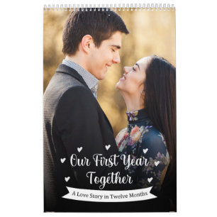 First Year Together Newlywed Photo Romantic Quotes Calendar