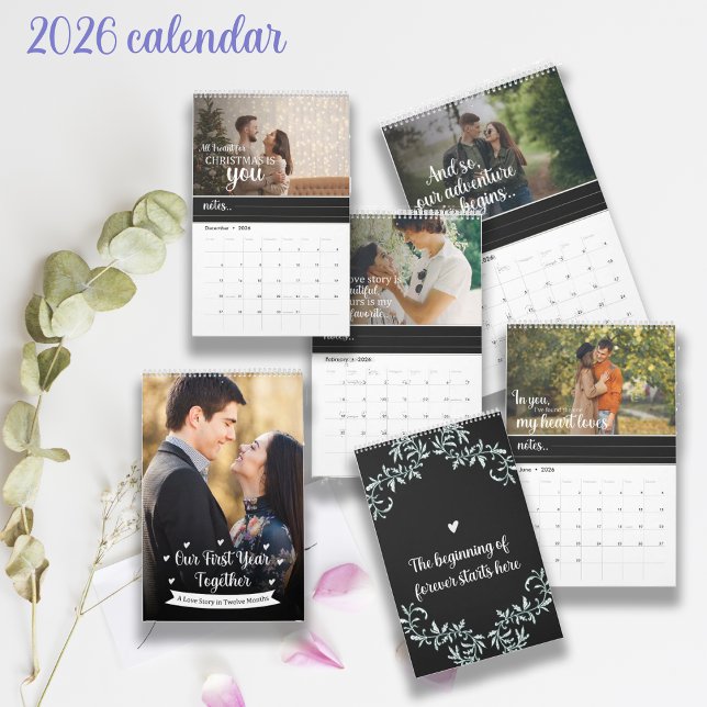 First Year Together Newlywed Photo Romantic Quotes Calendar (First Year Together Newlywed Photo Romantic Quotes Calendar)