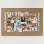 First Year Together Photo Memories Faux Cork Board Jigsaw Puzzle at Zazzle