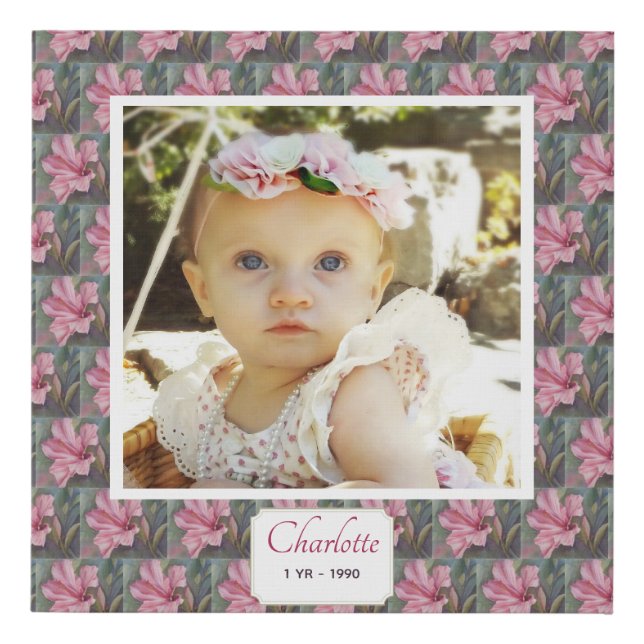 First Year Tropical Birthday Faux Canvas Print (Front)