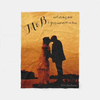 First year wedding anniversary keepsake fleece blanket