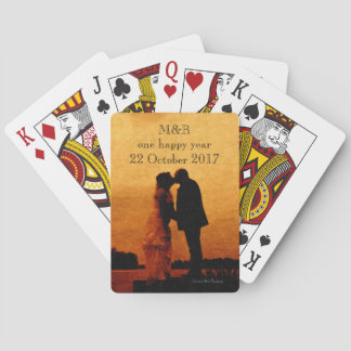 First year wedding anniversary keepsake poker cards