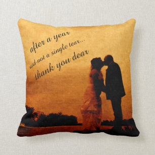 First year wedding anniversary keepsake throw pillow