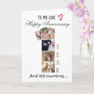 First Year Wedding Anniversary Photo Card