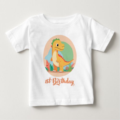 FIRTS BIRTHDAY BABY CLOTHES DINOSAUR BABY T_Shirt