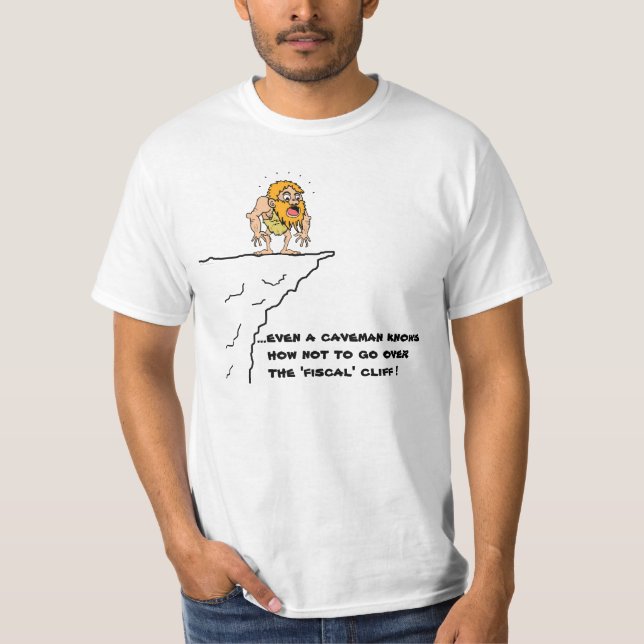 Fiscal Cliff Caveman T-Shirt (Front)