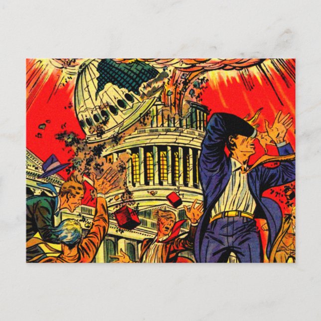 Fiscal Cliff Political Apocalypse Postcard (Front)
