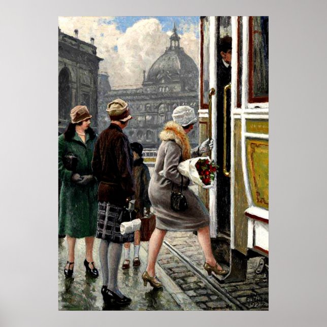 Fischer - At the Tram Stop Poster (Front)