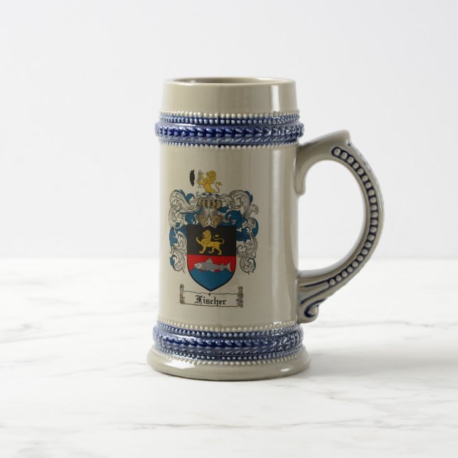 Fischer Coat of Arms Stein / Fischer Crest Stein (Right)