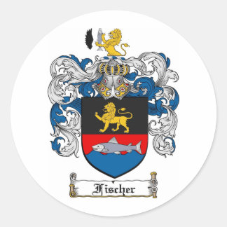 FISCHER FAMILY CREST - FISCHER COAT OF ARMS CLASSIC ROUND STICKER