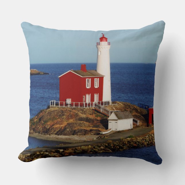 Fisgard Lighthouse Throw Pillow (Front)