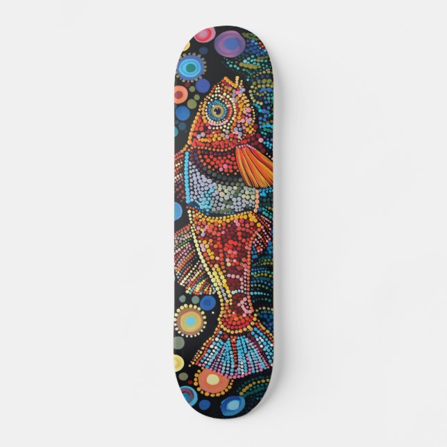 Fish - Aboriginal Style - Skateboard Deck (Front)